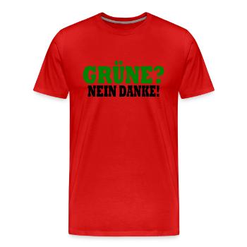 grüne nein danke - Männer Premium Bio T-Shirt - Rot - Vorne - Damien (186cm)