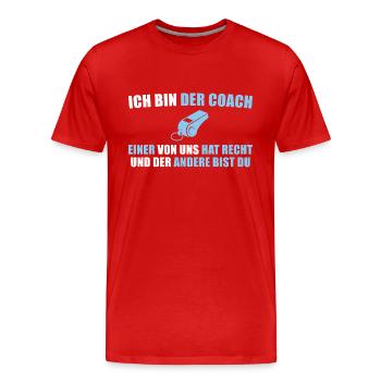 Personal Trainer Humor Fußballtrainer Geschenkidee - Männer Premium Bio T-Shirt - Rot - Vorne - Damien (186cm)