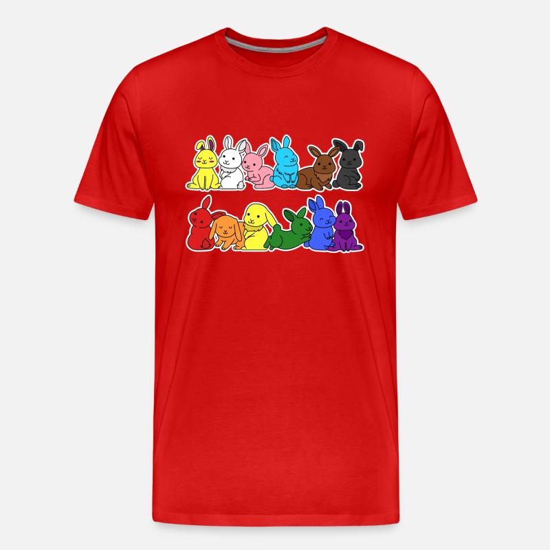 Fierté Progrès Flag Lapin Égalité - T-shirt bio Premium Homme - rouge