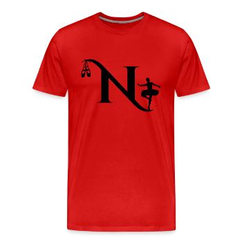 Lettre n ballerine - T-shirt bio Premium Homme - rouge - Devant - Damien (186cm)