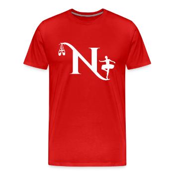 Lettre n ballerine - T-shirt bio Premium Homme - rouge - Devant - Damien (186cm)
