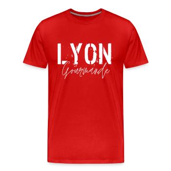 Lyon Gourmande - T-shirt bio Premium Homme - rouge - Devant - Damien (186cm)