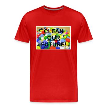 Future plastic - Men's Premium Organic T-Shirt - red - Front - Damien (186cm)