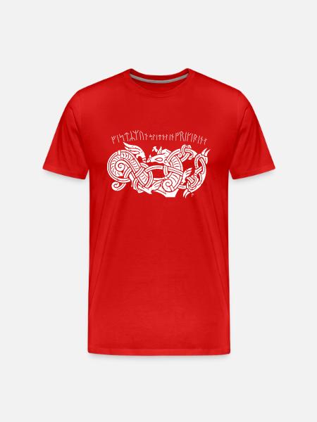 Odin Geri et Freki - T-shirt bio Premium Homme - rouge