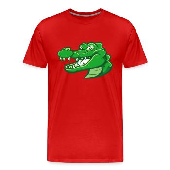 Walter le crocodile - T-shirt bio Premium Homme - rouge - Devant - Damien (186cm)