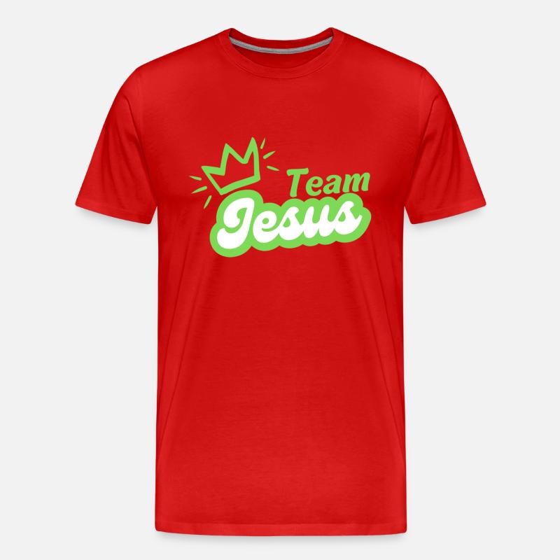Team Jesus mit Krone - Männer Premium Bio T-Shirt - Rot