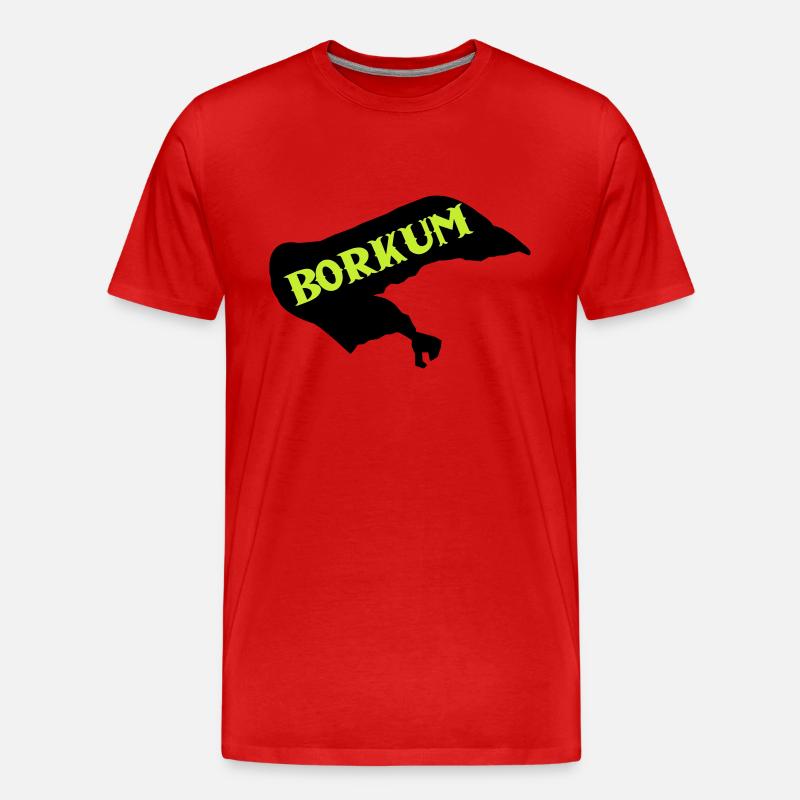 borkum insel - Männer Premium Bio T-Shirt - Rot