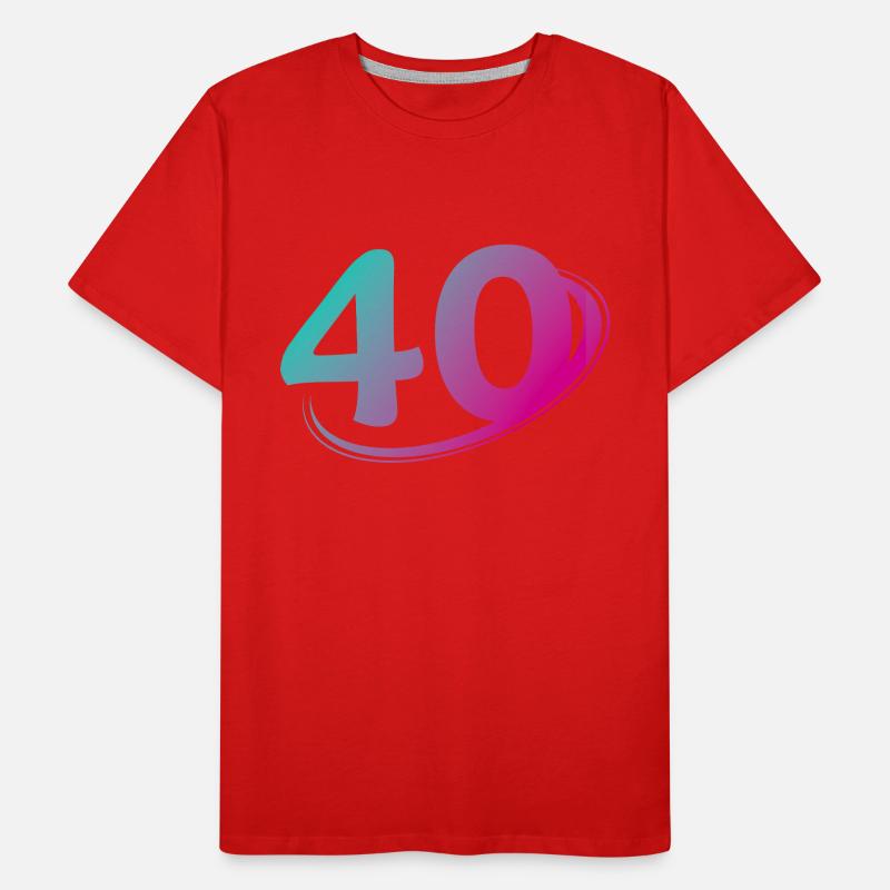 Numéro 40 multicolore T-shirt bio Premium Homme