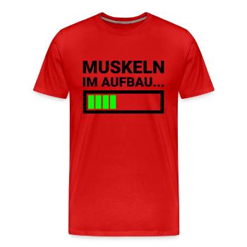Renforcement musculaire Fitness Musculation Athlètes - T-shirt bio Premium Homme - rouge - Devant - Damien (186cm)
