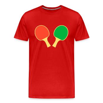 Tennis de table Joueur de tennis de table - T-shirt bio Premium Homme - rouge - Devant - Damien (186cm)