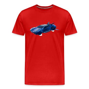 Voiture volante de science-fiction - T-shirt bio Premium Homme - rouge - Devant - Damien (186cm)