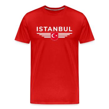 Turquie Ankara Türkiye Istanbul T Shirt Design - T-shirt bio Premium Homme - rouge - Devant - Damien (186cm)