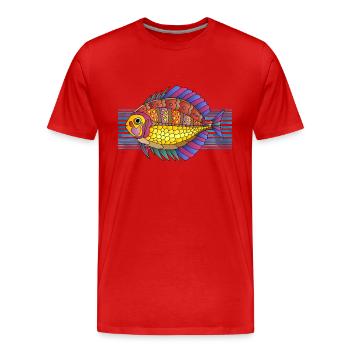 Poisson - T-shirt bio Premium Homme - rouge - Devant - Damien (186cm)