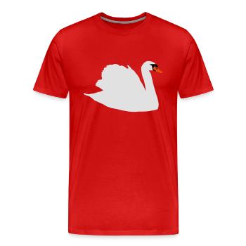 cygne - T-shirt bio Premium Homme - rouge - Devant - Damien (186cm)
