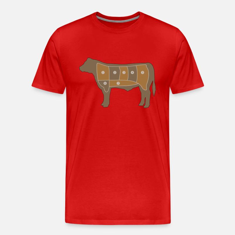 Fleisch Chart - Männer Premium Bio T-Shirt - Rot