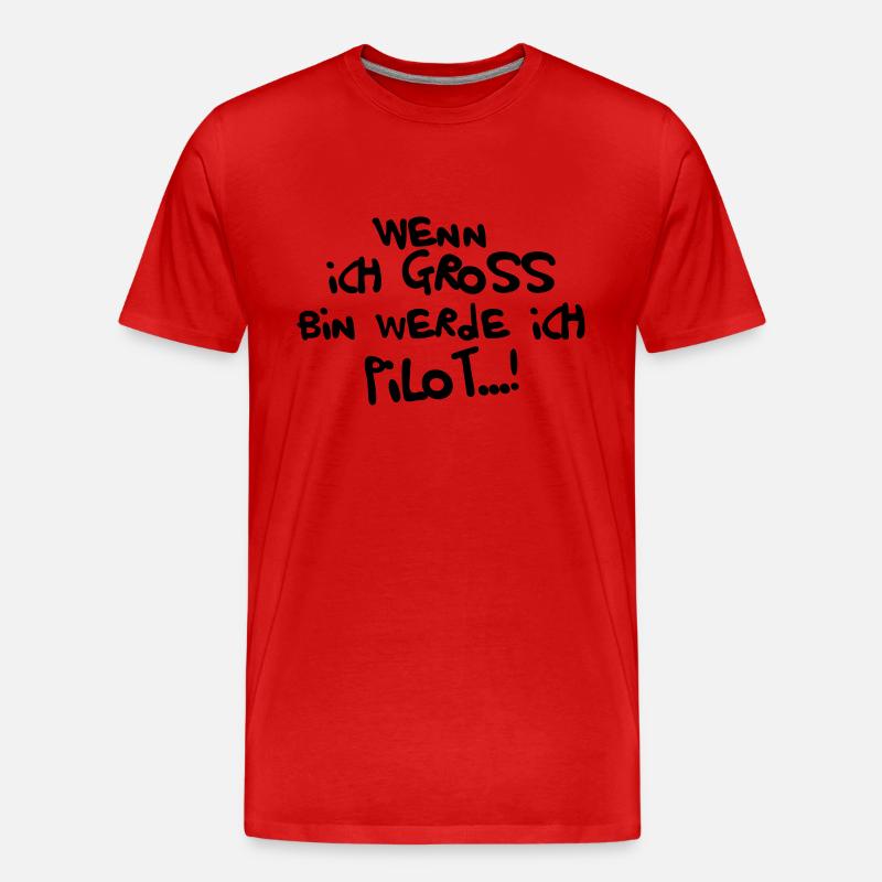 Ich werde Pilot - Männer Premium Bio T-Shirt - Rot