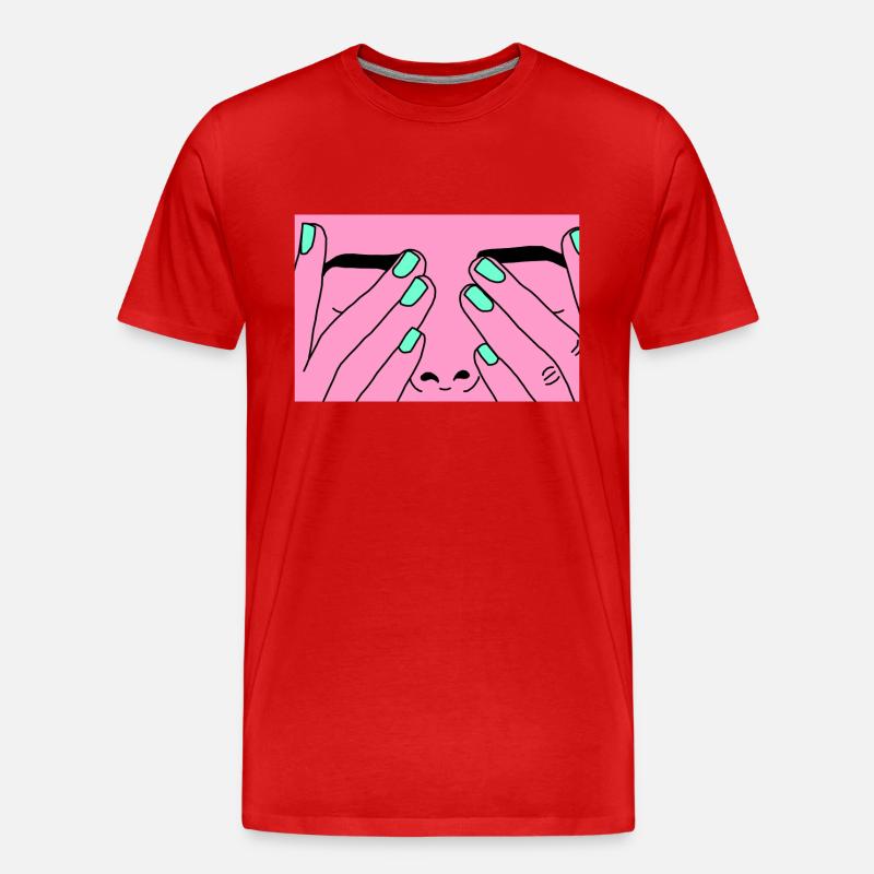Face rose - Männer Premium Bio T-Shirt - Rot