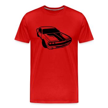 voiture de course automobile véhicule auto vintage - T-shirt bio Premium Homme - rouge - Devant - Damien (186cm)