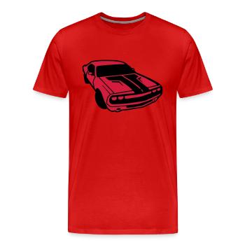 dessin de voiture de course américaine vintage dod - T-shirt bio Premium Homme - rouge - Devant - Damien (186cm)
