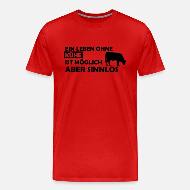 ein leben ohne kühe - Männer Premium Bio T-Shirt - Rot