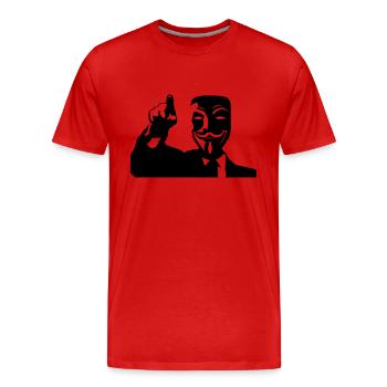 anonymous_01 - Männer Premium Bio T-Shirt - Rot - Vorne - Damien (186cm)