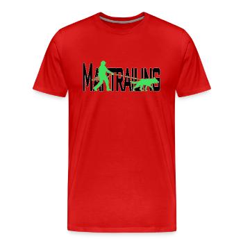 Mantrailing Schwarz/grün - Männer Premium Bio T-Shirt - Rot - Vorne - Damien (186cm)