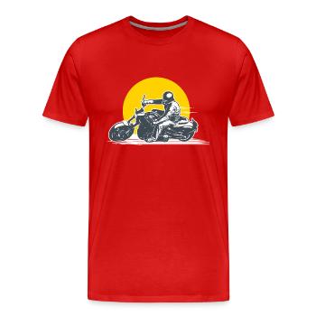 biker motorcycle biker rider vintage gift man motorcycle - Men's Premium Organic T-Shirt - red - Front - Damien (186cm)