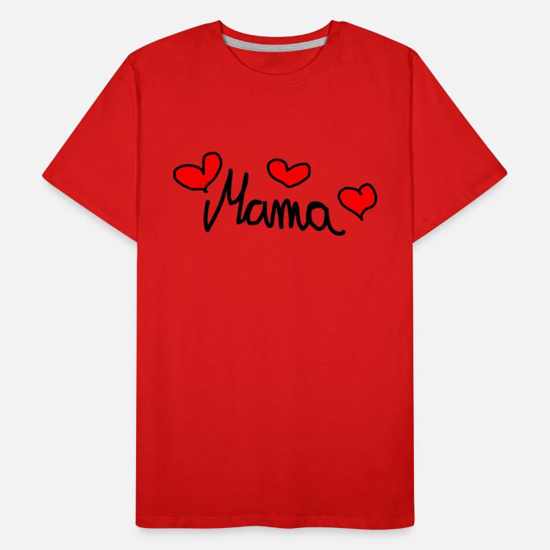 Mama - Süßes Design mit Herzen Männer Premium Bio T-Shirt