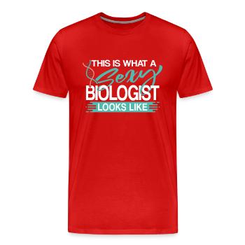 Cadeaux pour biologistes - T-shirt bio Premium Homme - rouge - Devant - Damien (186cm)
