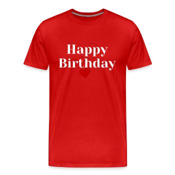 Bon anniversaire - T-shirt bio Premium Homme - rouge - Devant - Damien (186cm)