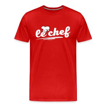 le chef homme cuisinier cuisinier pâtissier - T-shirt bio Premium Homme - rouge - Devant - Damien (186cm)