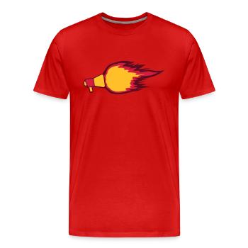 Symbole du mégaphone Fire Flame - T-shirt bio Premium Homme - rouge - Devant - Damien (186cm)