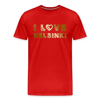 J’aime Helsinki - T-shirt bio Premium Homme - rouge - Devant - Damien (186cm)