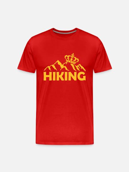 Logo hiking crown mountains - Men's Premium Organic T-Shirt - red