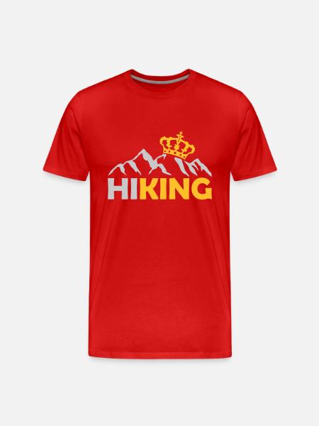 Hiking Krone Berge King - Men's Premium Organic T-Shirt - red