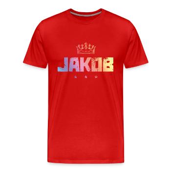 Jacob - T-shirt bio Premium Homme - rouge - Devant - Damien (186cm)