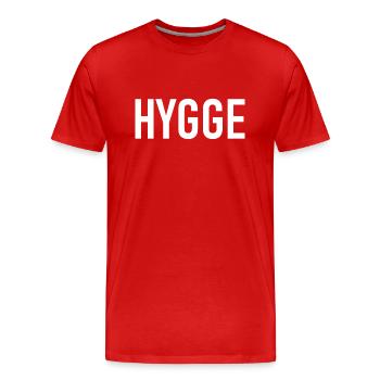 Hygge - Danish tradition - Attitude to life - Nice - Men's Premium Organic T-Shirt - red - Front - Damien (186cm)