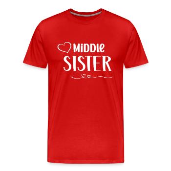 Middle Sister - Männer Premium Bio T-Shirt - Rot - Vorne - Damien (186cm)