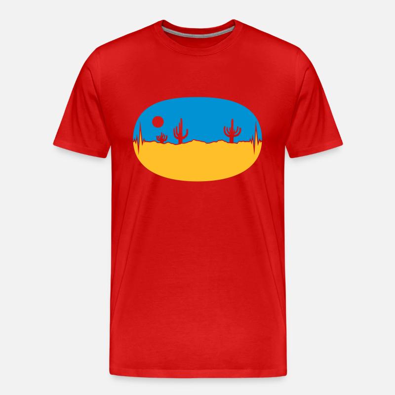 Skyline Frequenz Wüste Landschaft - Männer Premium Bio T-Shirt - Rot