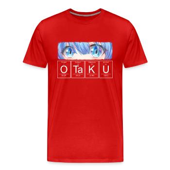 Otaku Anime Augen Chemisches Element - Männer Premium Bio T-Shirt - Rot - Vorne - Damien (186cm)