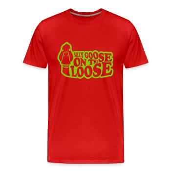 goose on the loose - Men's Premium Organic T-Shirt - red - Front - Damien (186cm)