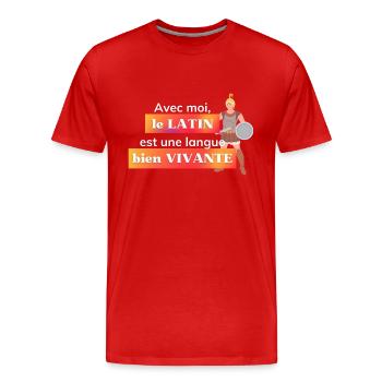 Fiers d'être Professeurs de Lettres classiques - T-shirt bio Premium Homme - rouge - Devant - Damien (186cm)