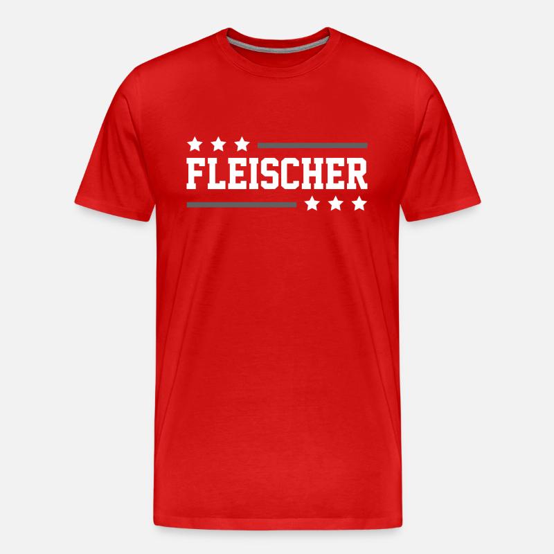Fleischer Beruf - Männer Premium Bio T-Shirt - Rot