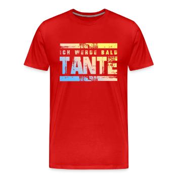 Ich werde Bald Tante - Männer Premium Bio T-Shirt - Rot - Vorne - Damien (186cm)