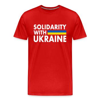 Solidarity with ukraine - Men's Premium Organic T-Shirt - red - Front - Damien (186cm)