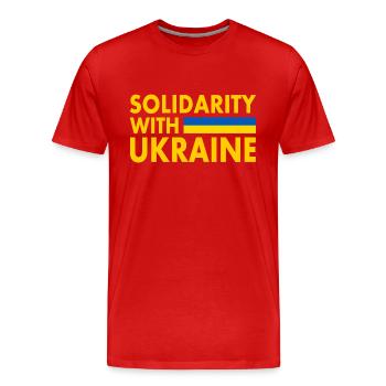 Solidarity with ukraine - Men's Premium Organic T-Shirt - red - Front - Damien (186cm)