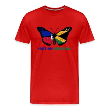 Haiti Haitianer Jamaika Kombination I Geschenk - Männer Premium Bio T-Shirt - Rot - Vorne - Damien (186cm)