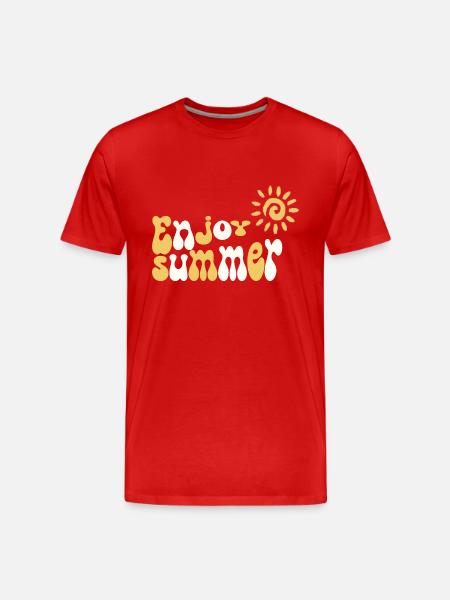 Enjoy Summer - Men's Premium Organic T-Shirt - red