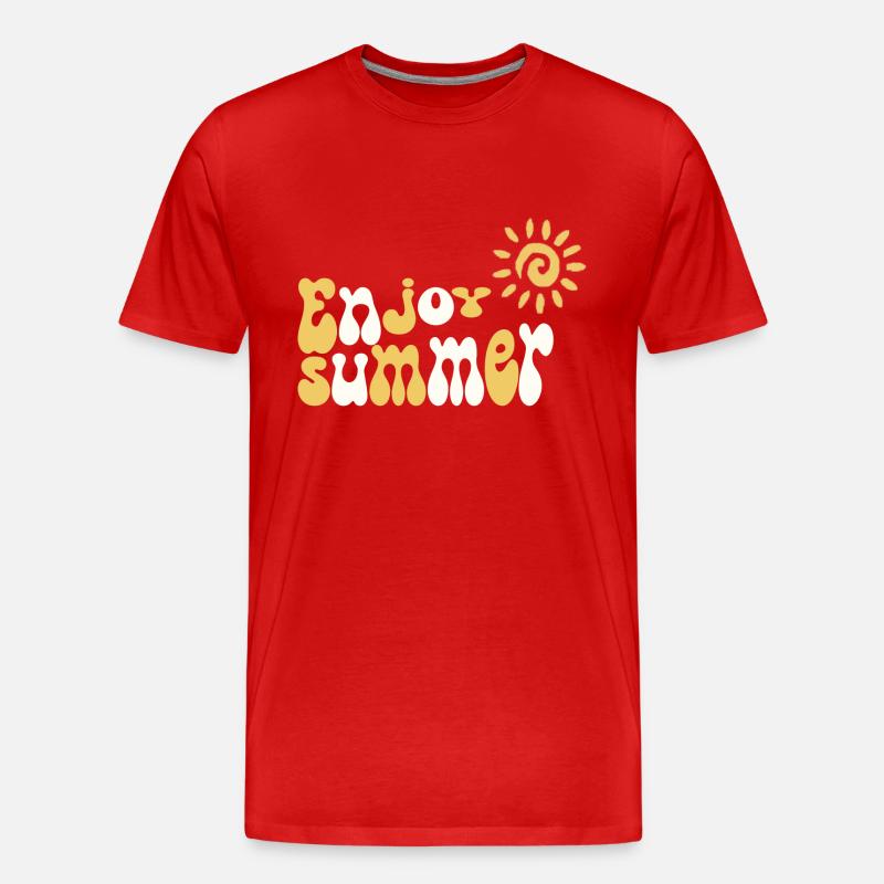 Enjoy Summer - Männer Premium Bio T-Shirt - Rot