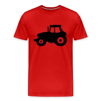 tracteur - T-shirt bio Premium Homme - rouge - Devant - Damien (186cm)